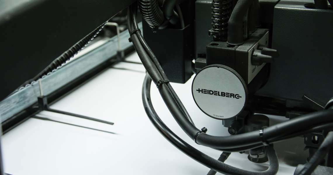Imagen de una máquina de offset de pliego Speedmaster de Heidelberg